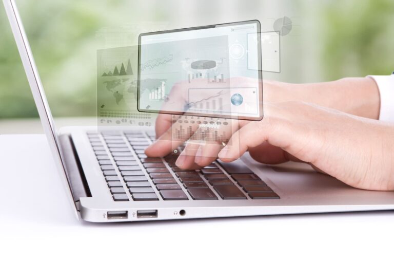 person using laptop
