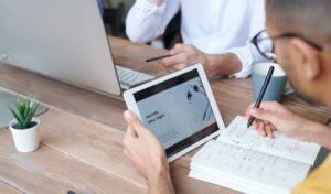a man looking for branding themes